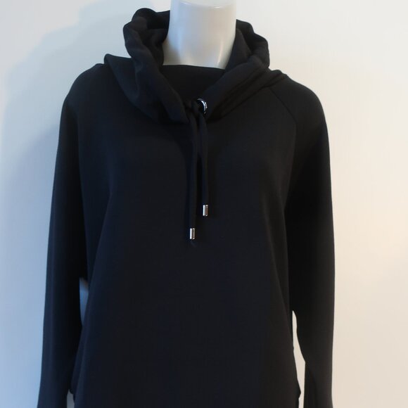 Womens Chico's Black Zenergy Sueded Drawstring Scuba Cowl Neck Pullover 2 US/L - Picture 4 of 10